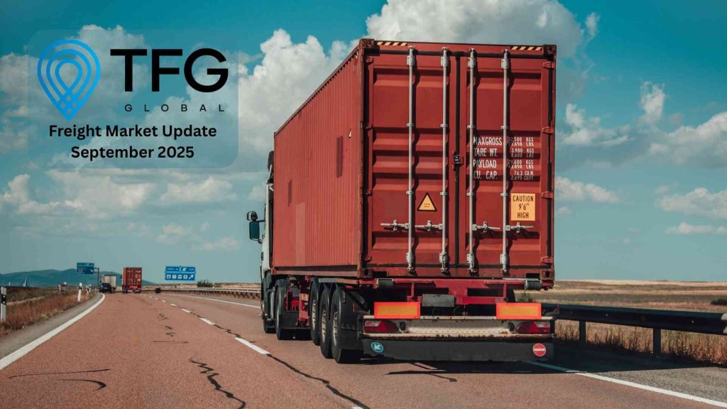 Container ships at port reflecting peak season congestion – Freight Market Update September 2025